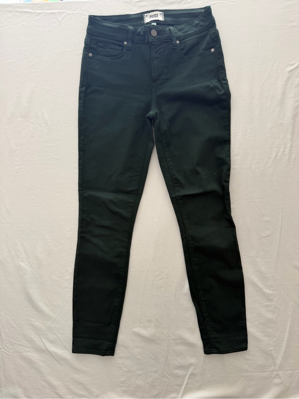 PAIGE Black High-Rise Slim Leg Jeans